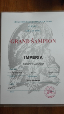 Grand šampion ČR Imperia